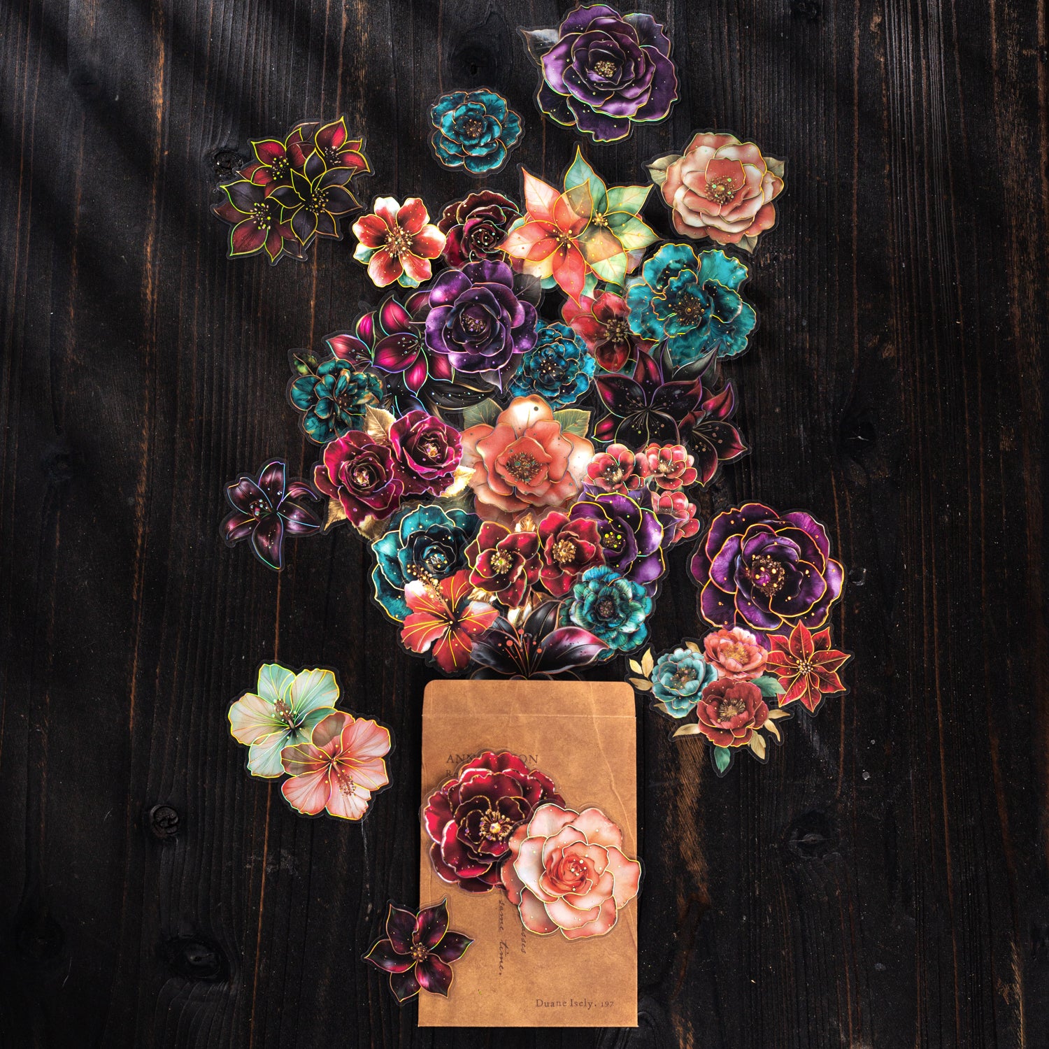 0610 Flower PET sticker -10Pcs each pack