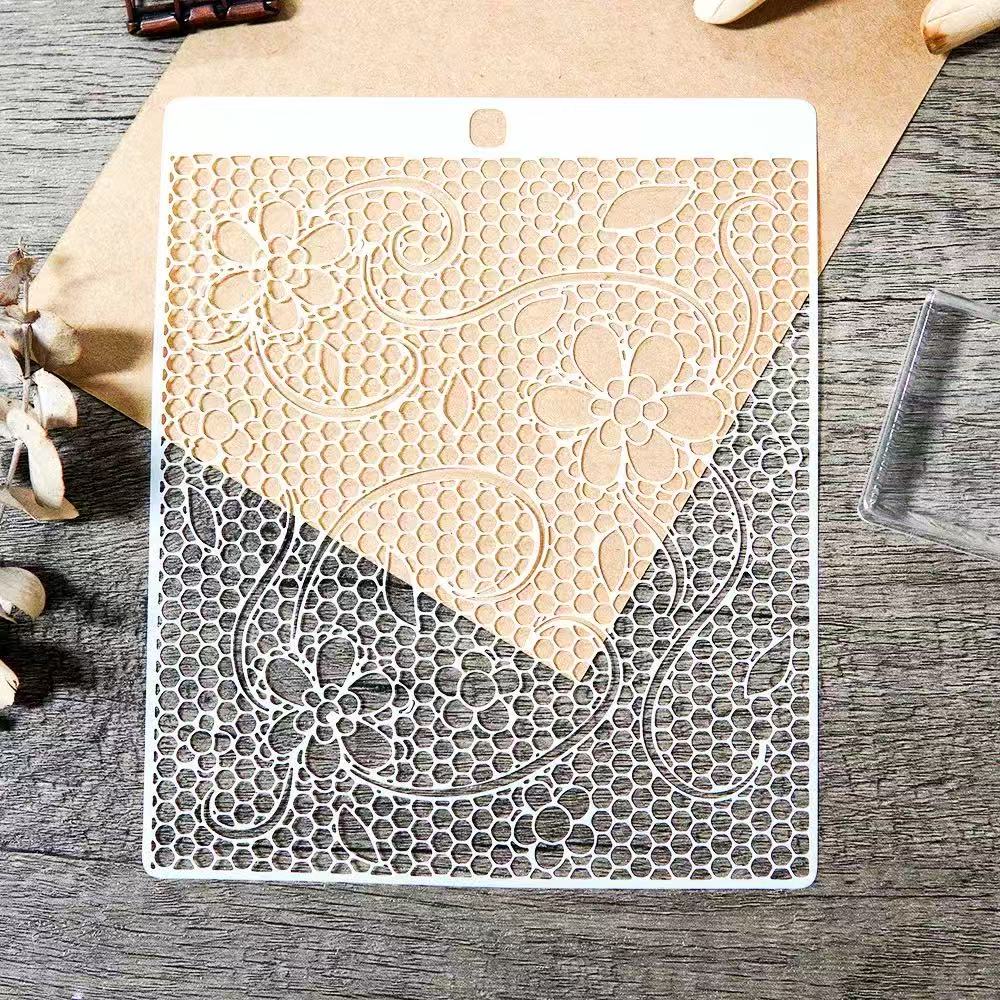 0731 Flower pattern stencil 17.5CM*14.5CM