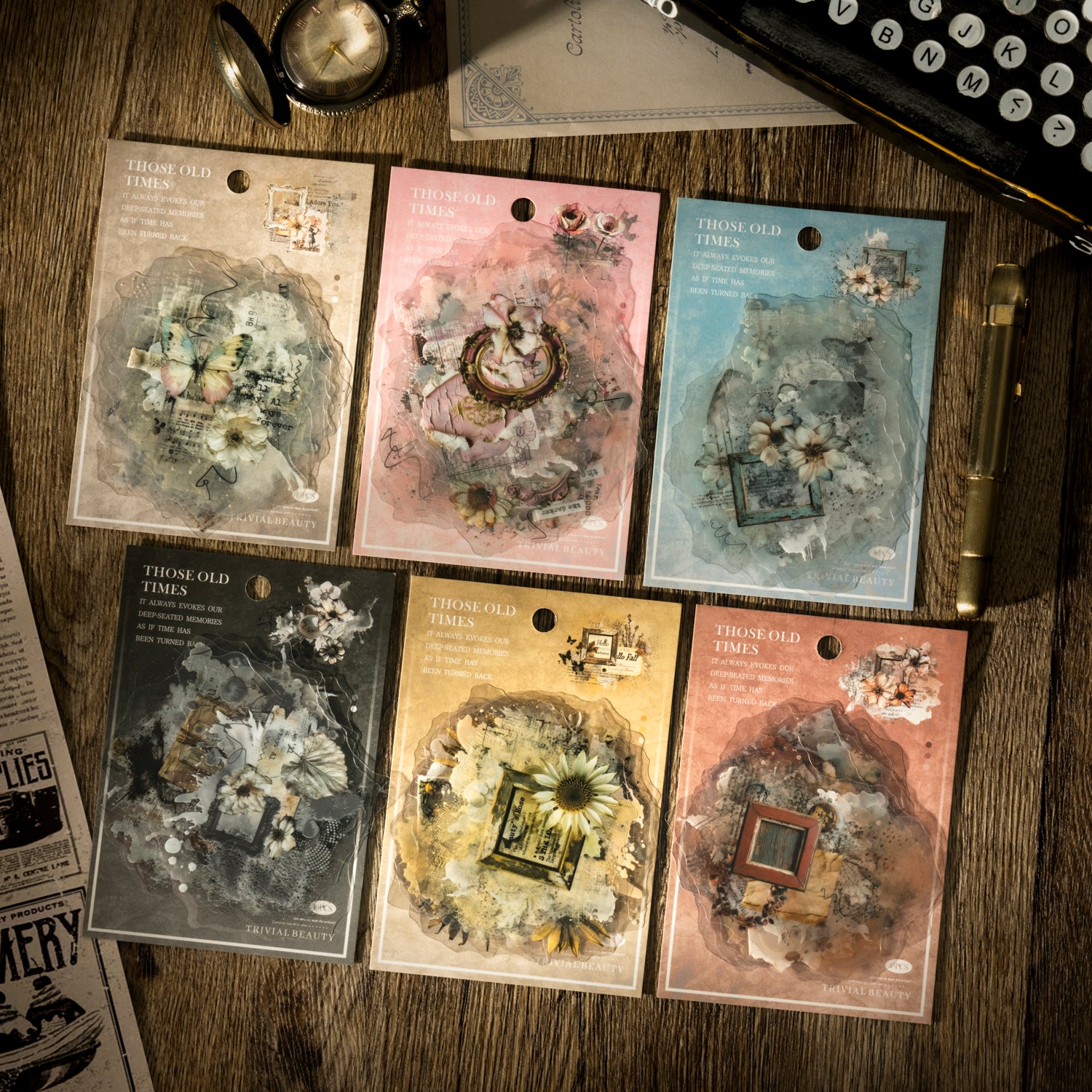 0830 Vintage PET Sticker -10Pcs each pack