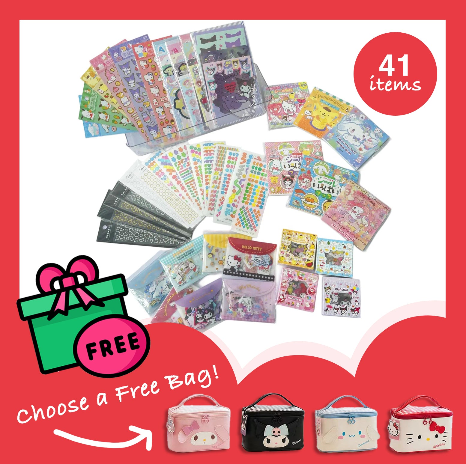 Sanrio sticker bundle get 1 bag for Free