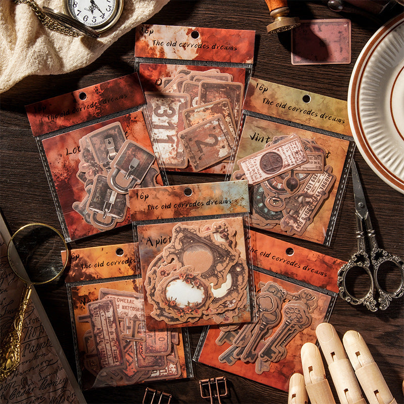 0509 The Old Corrodes Dreams Series Solid Stickers -16Pcs each pack