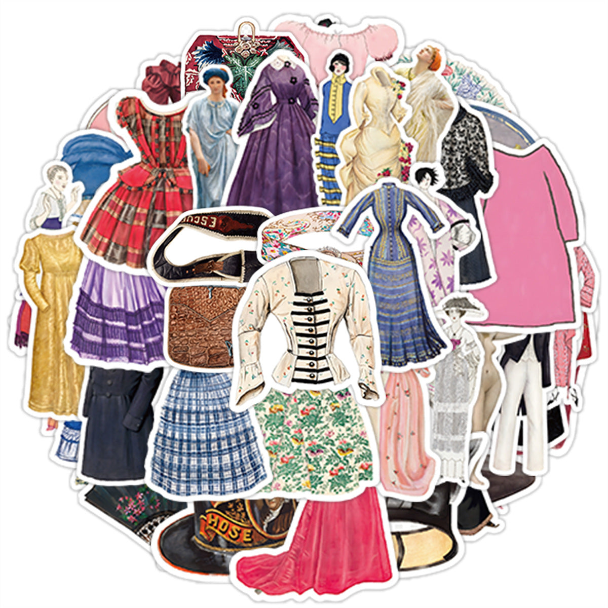 0220 Classical Fashion solid sticker with white border -50Pcs each pack