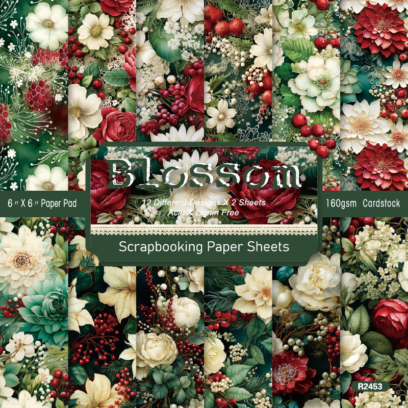 1004 Blossom background paper R2453 -24Pcs each pack