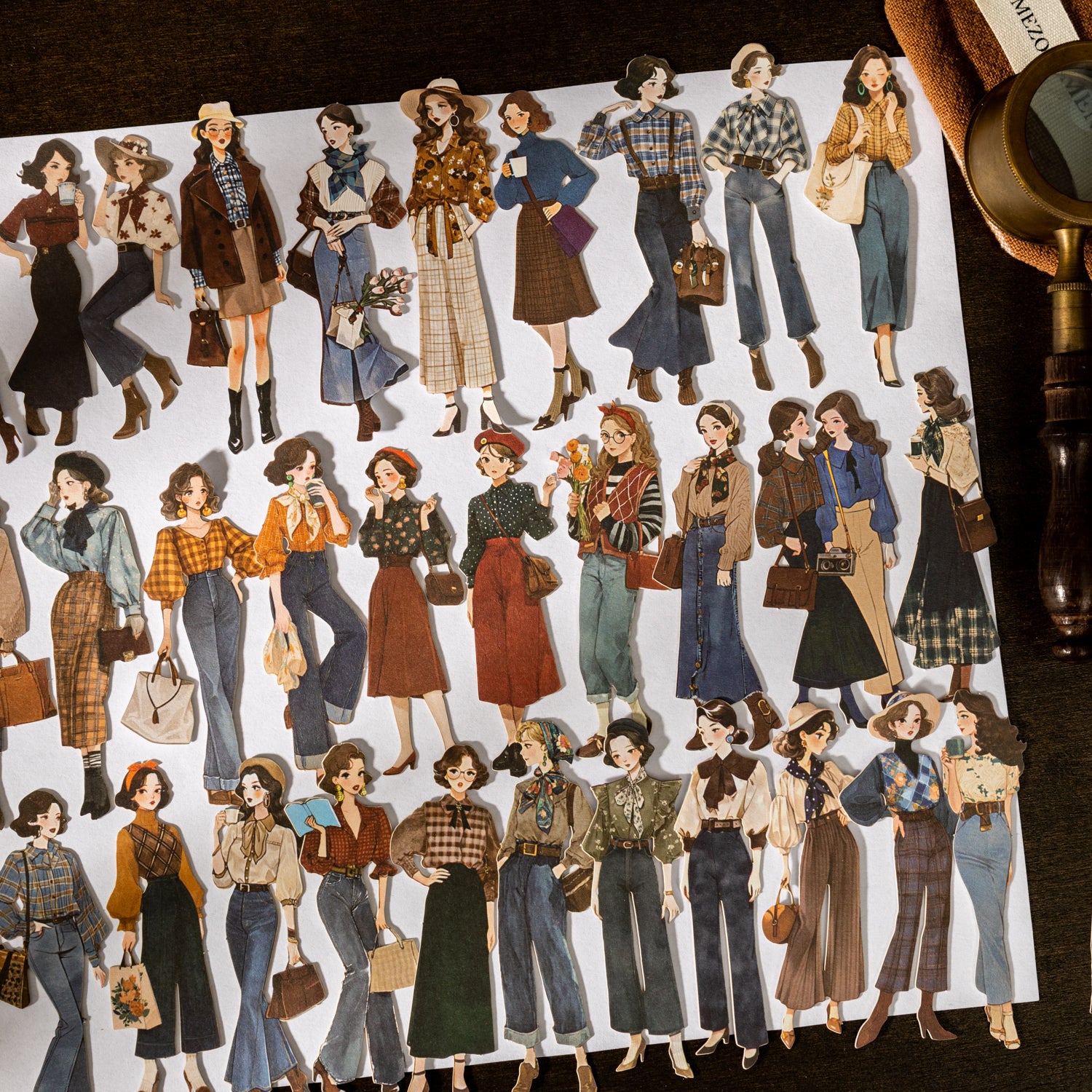 1229 Fashion beauty cardstock sticker -100Pcs each pack