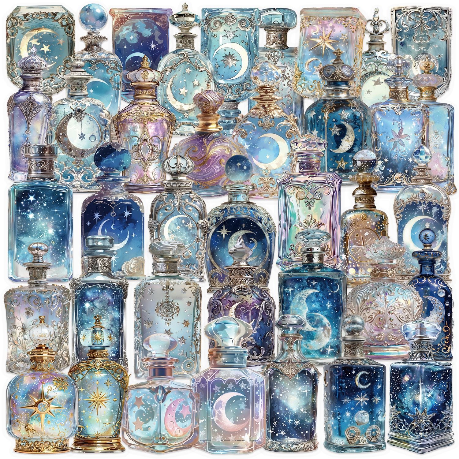 0823 50 Moon in bottle PET sticker