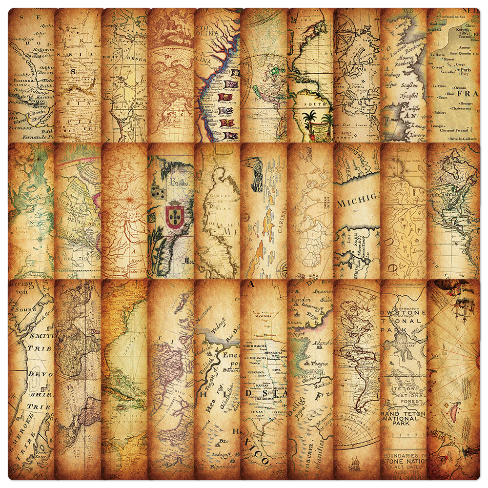 0720 Treasure map Bookmarks 30 pcs