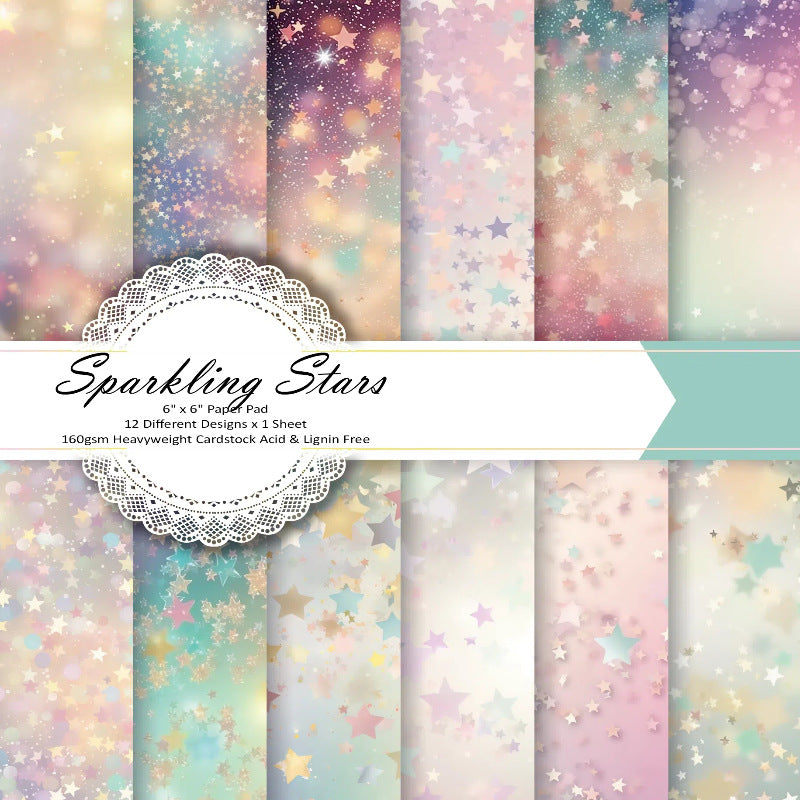 260227 Sparkling Stars background paper -12Pcs each pack