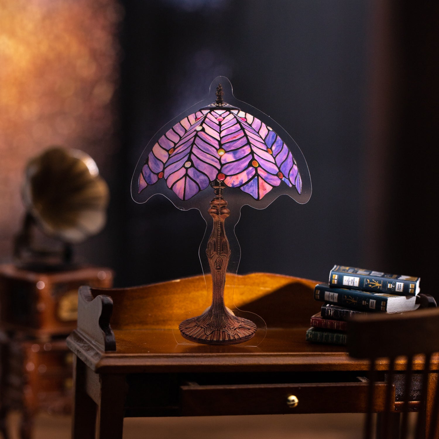 260102 Flowers desk lamp PET sticker -12Pcs each pack