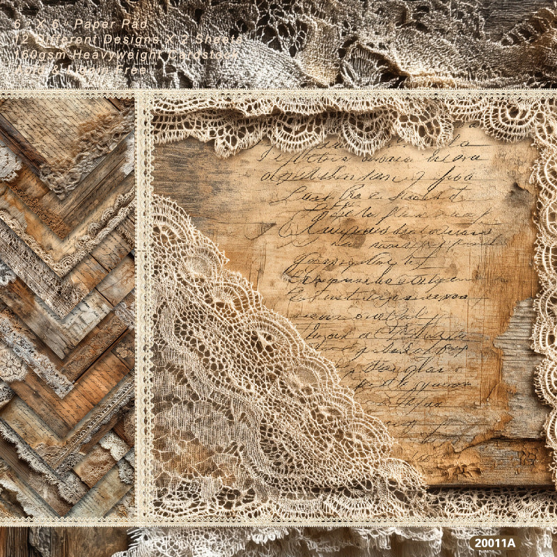 1211 Lace letters background paper 20011A -24Pcs each pack