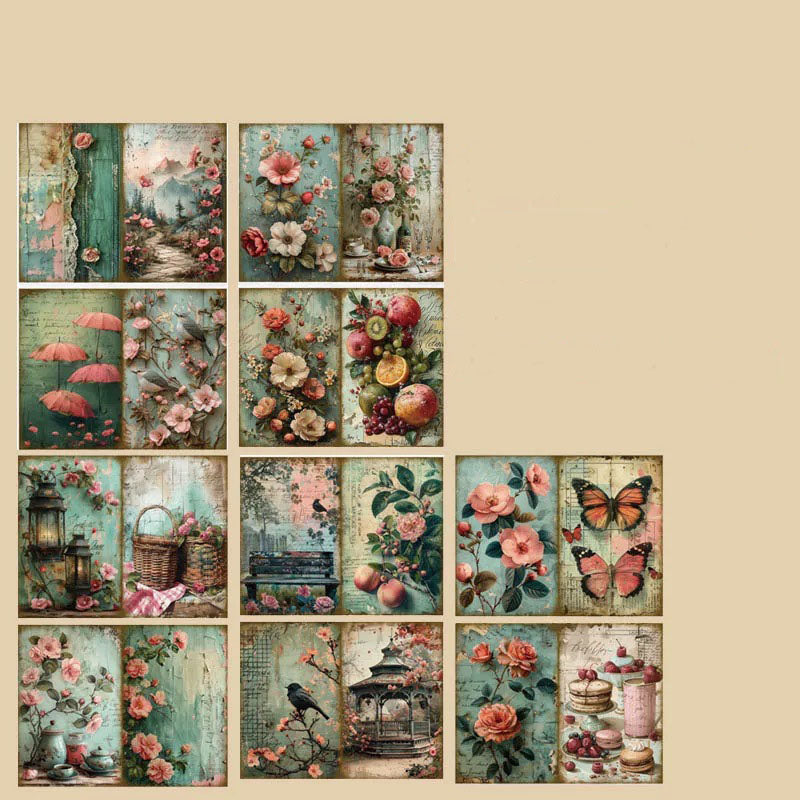 0402 A4 size Vintage English Spring Style Paper 5 pcs