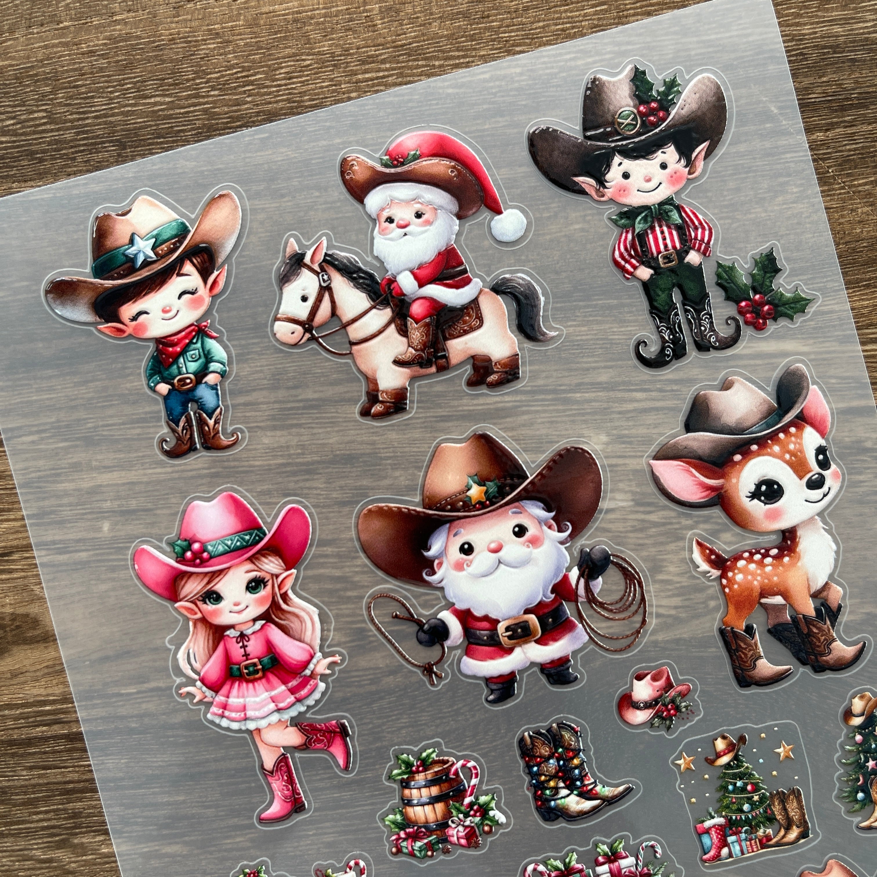 3D Cute Christmas PET Stickers 1pcs