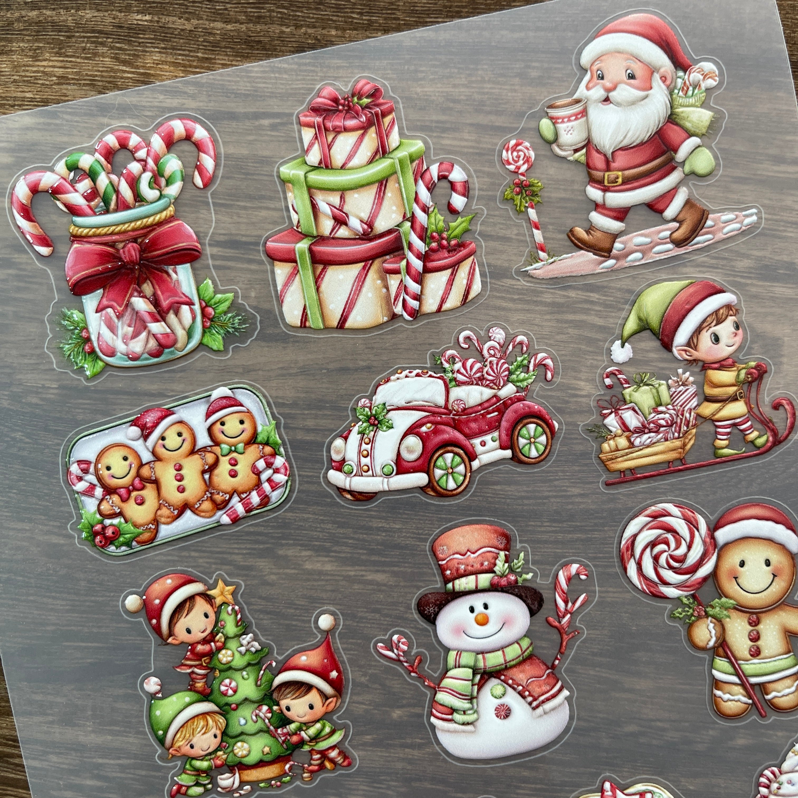 3D Christmas elements PET Stickers 1pcs