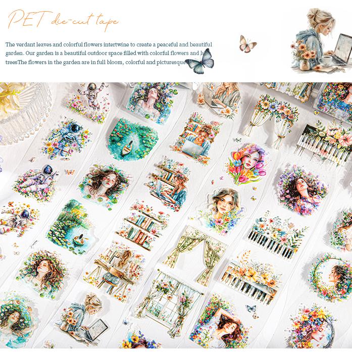 0311 Flower sea drifting Series PET Tape -6cm*2m