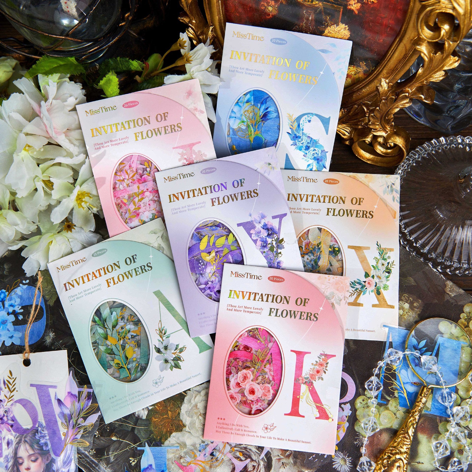 0310 Lnvitation of Flowers Series Sticker -20Pcs each pack