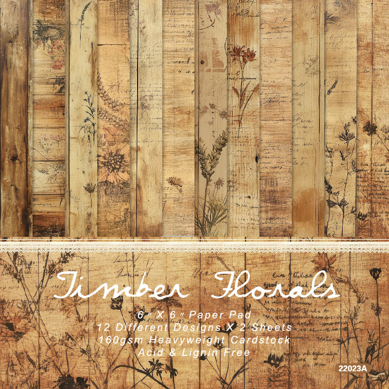 1023 Timber florals paper 22023A -24Pcs each pack