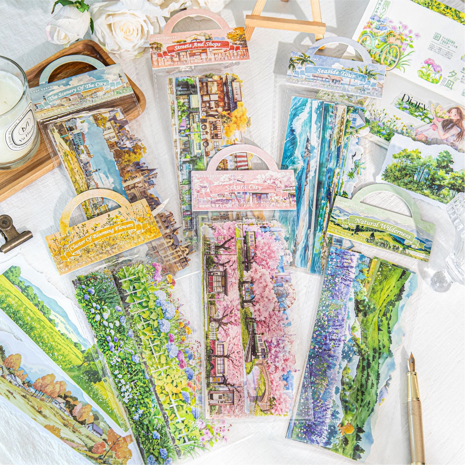 0328 Natural scenery Series PET Sticker -10Pcs each pack
