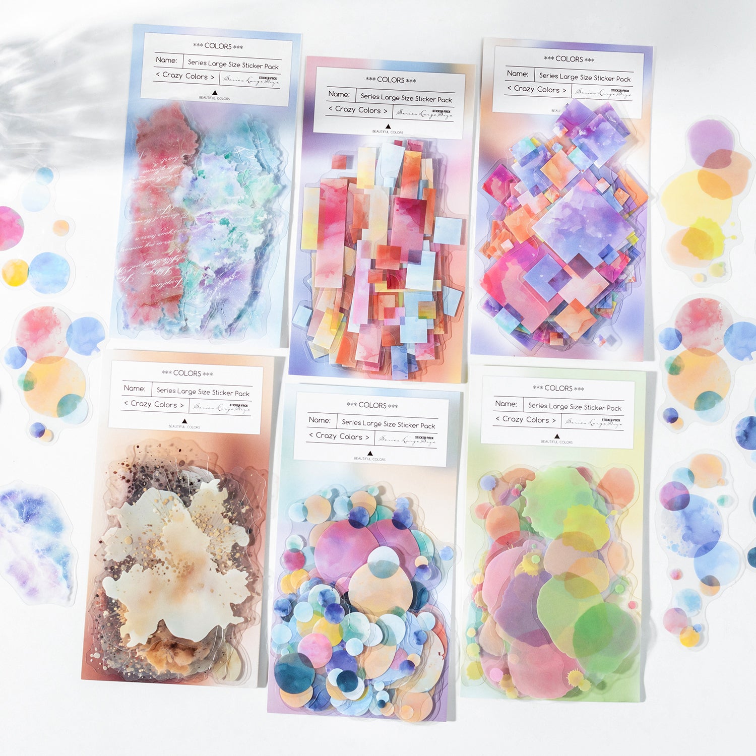0510 Crazy Colors Series PET Sticker -20Pcs each pack