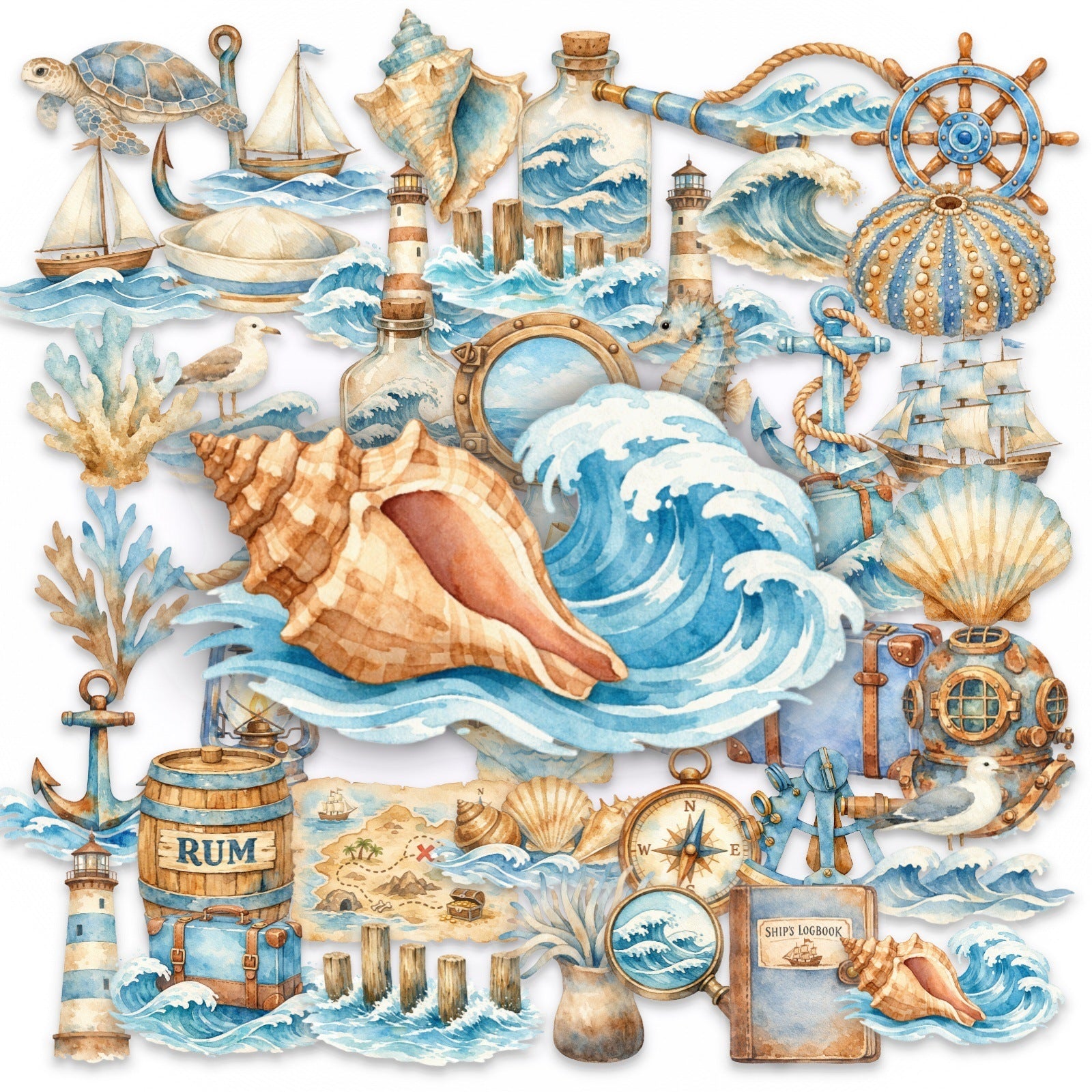 260415 50 Vintage navigation PET Sticker