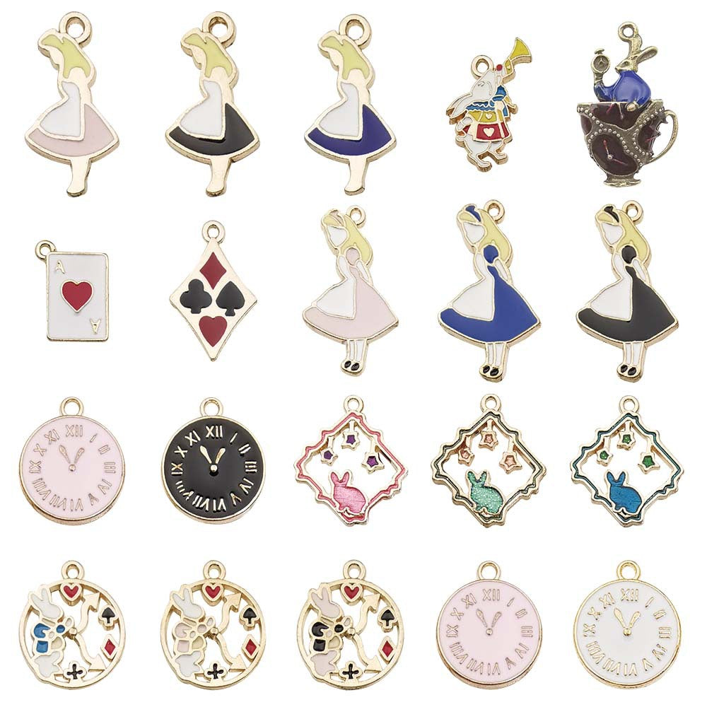 C-13- Alice in wonderland mixed charms 20 psc