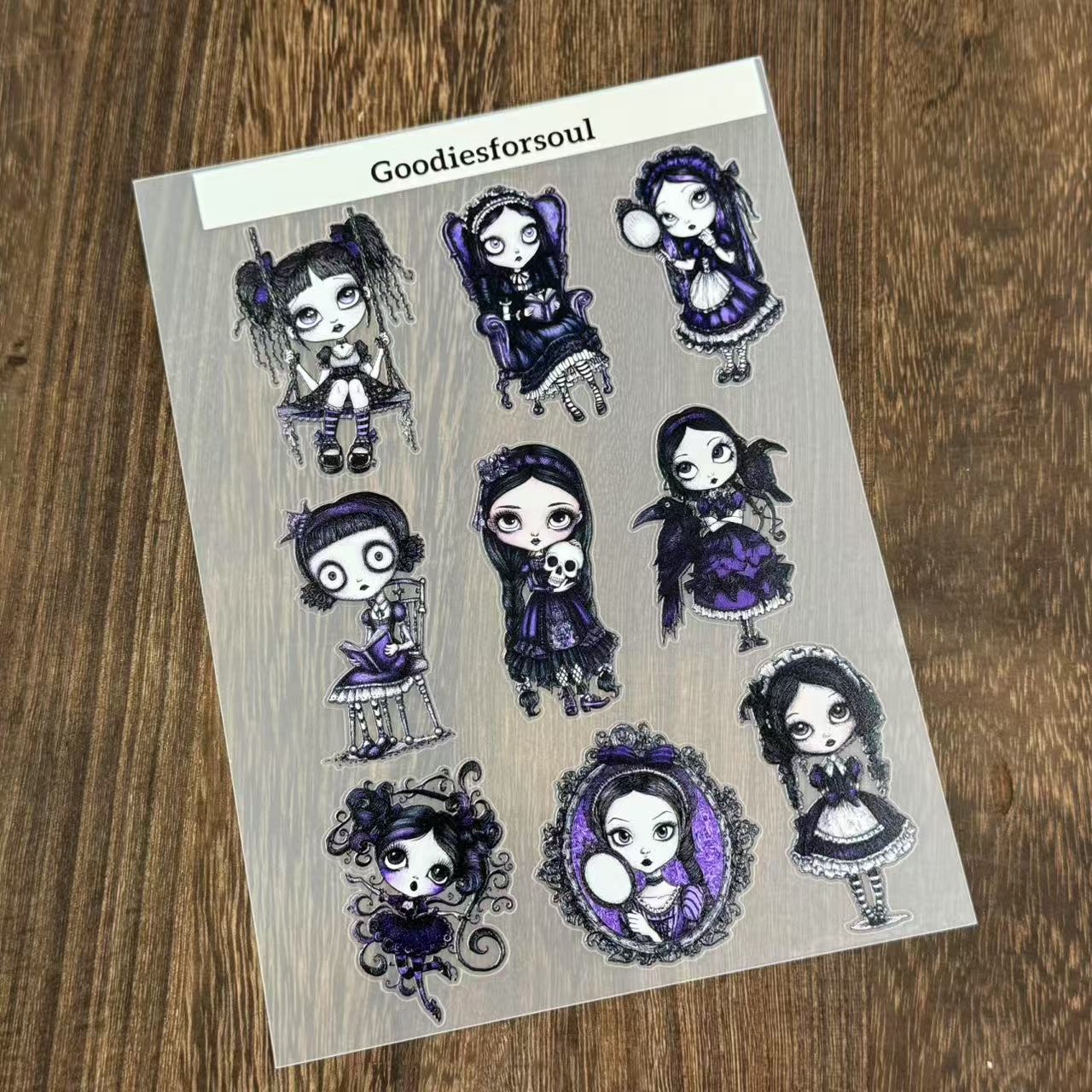 A5 Gothic doll PET sticker 1pcs
