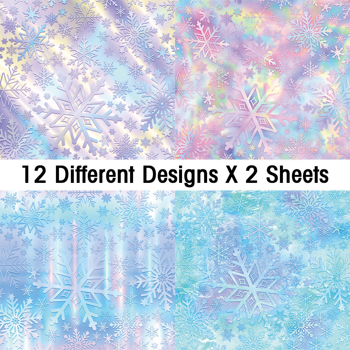 0410 Winter Fantasy Snowflake background paper -24Pcs each pack