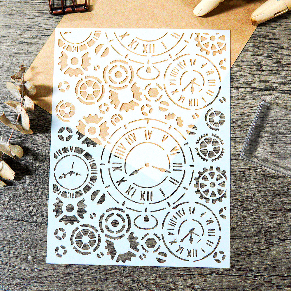 0724 Clock stencil 15CM*20CM