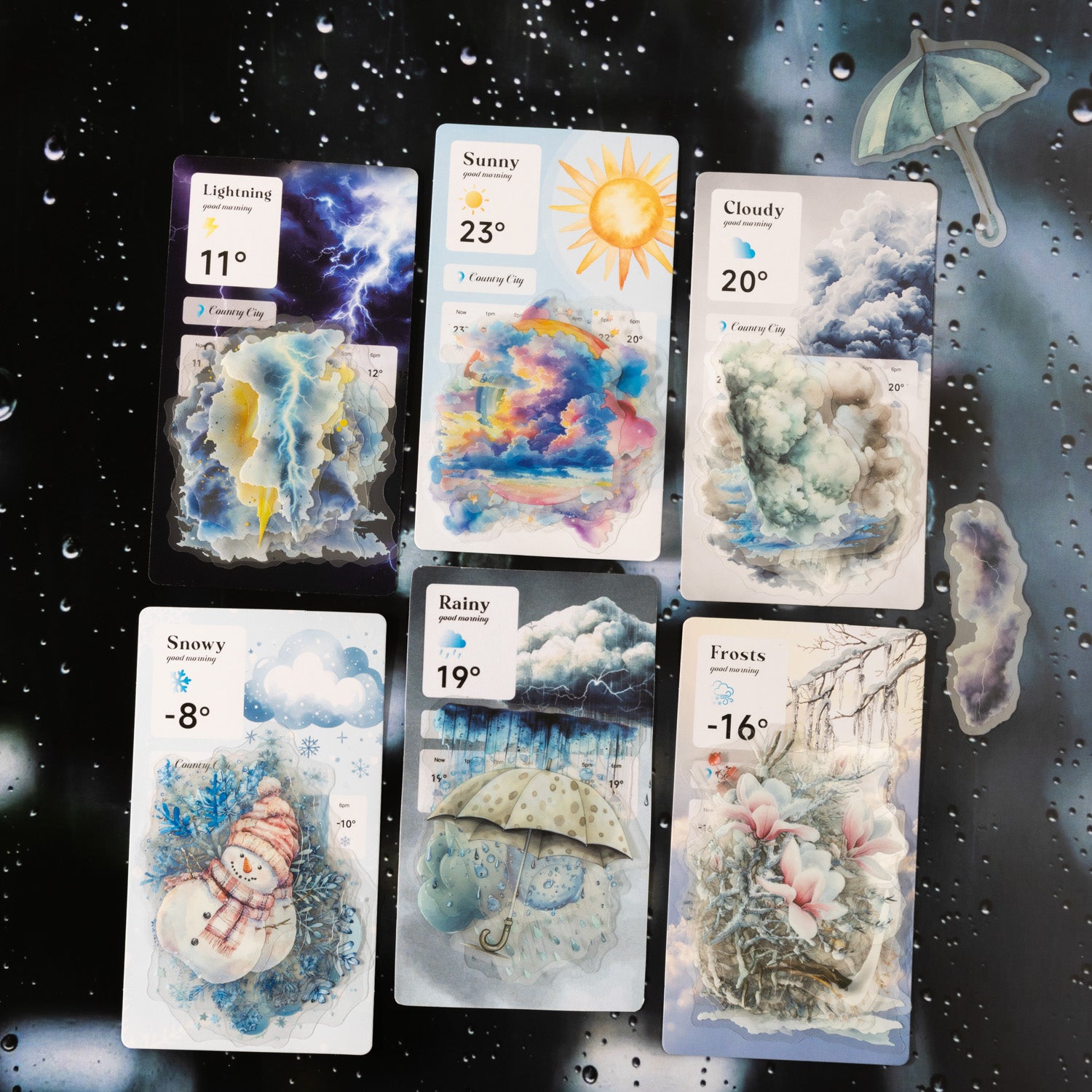 0222 Meteorological Series Stickers -20Pcs each pack