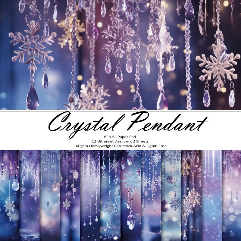 0410 Crystal Pendant background paper -24Pcs each pack