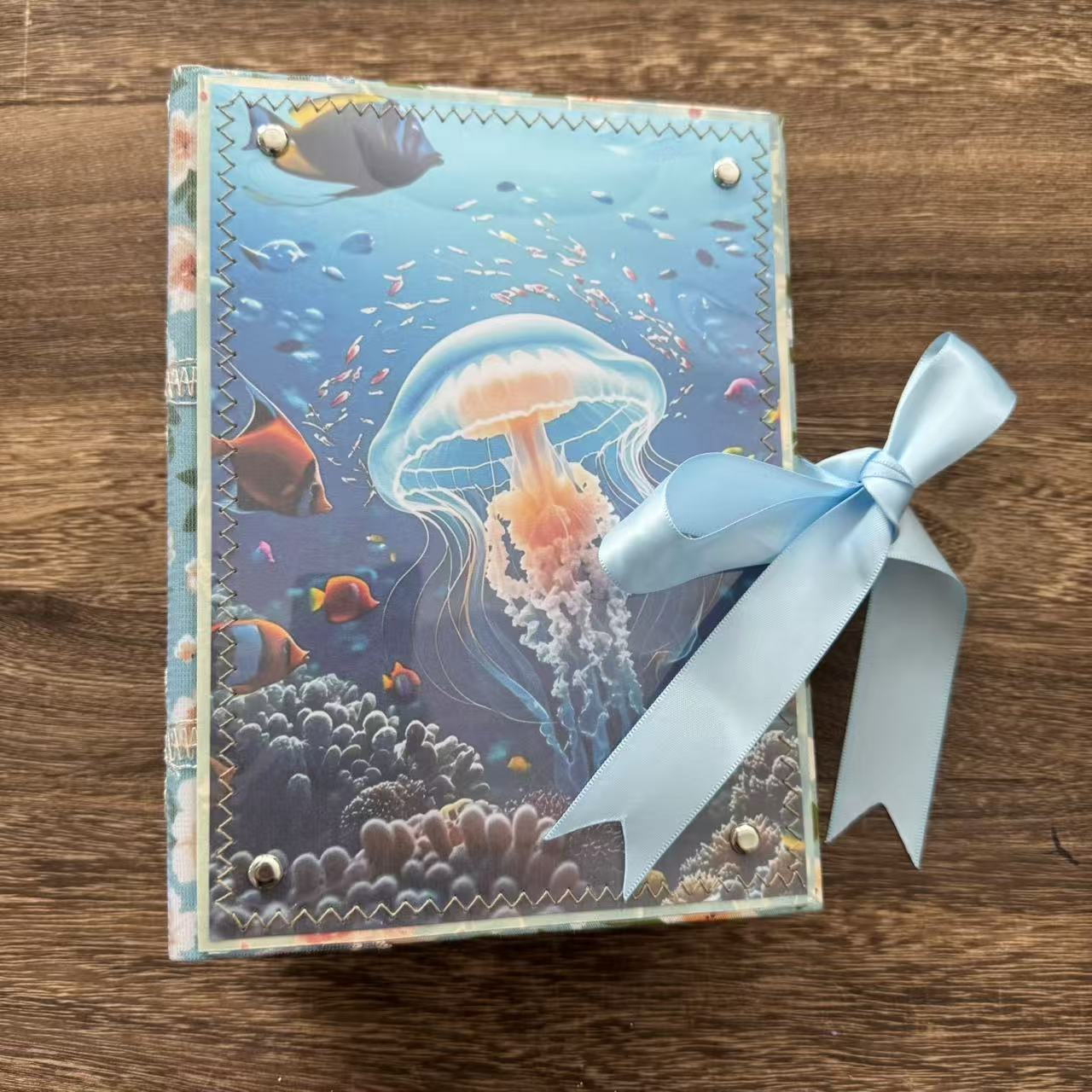 Ocean style handmade book*Inside blank page