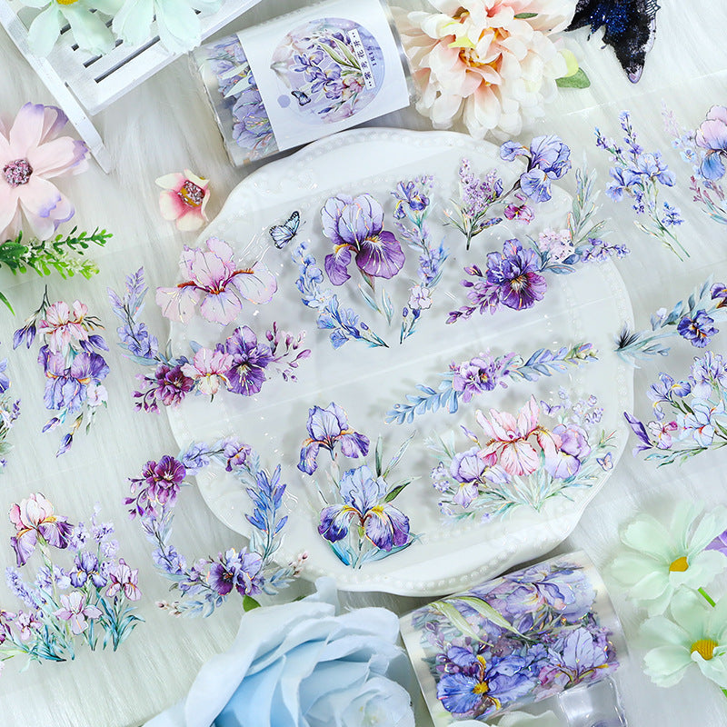 1104 T-454 Purple Iris in bloom Tape -6cm*2m