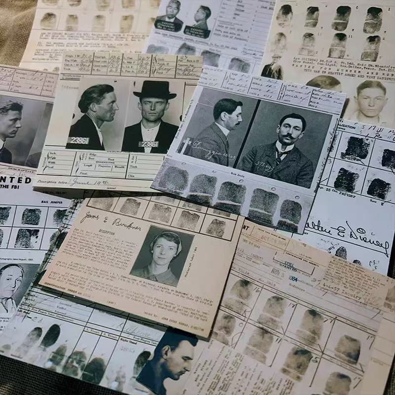 0729 A4 size Vintage Crime Files Style Paper 2 pcs
