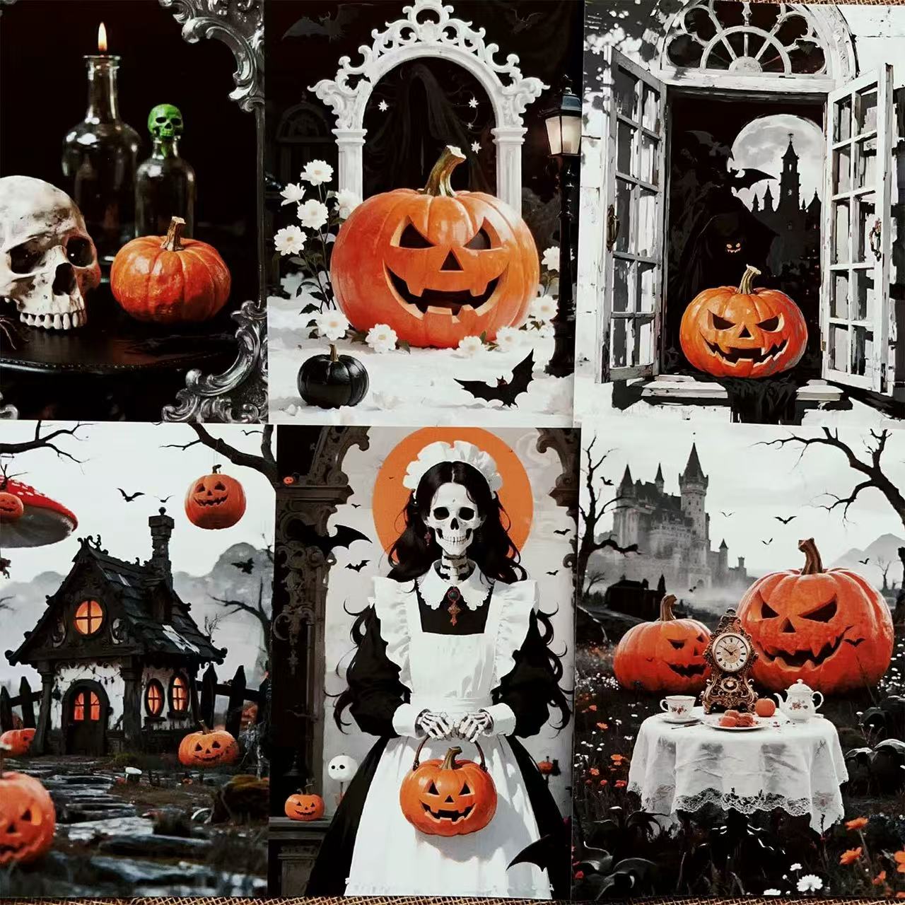 1004 A4 size Dark Gothic Halloween Style Paper 2 pcs