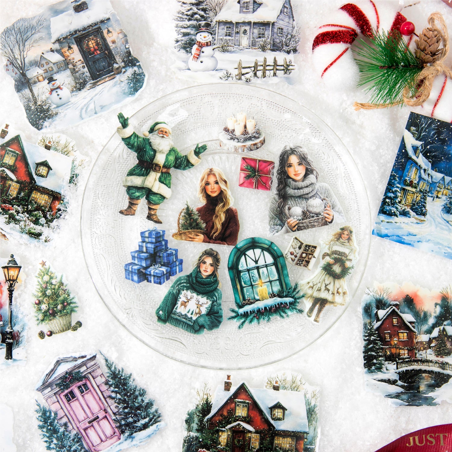1015 Merry Christmas PET Sticker -40Pcs each pack