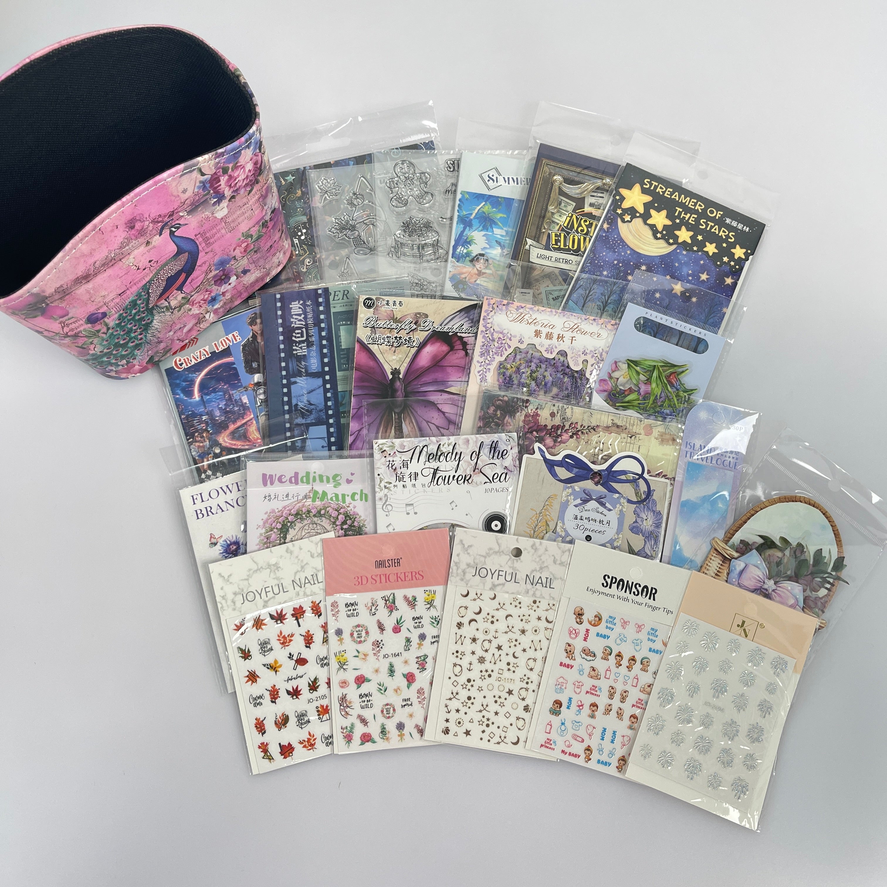 0806 B70 Blue and purple journaling supplies mixed bundle