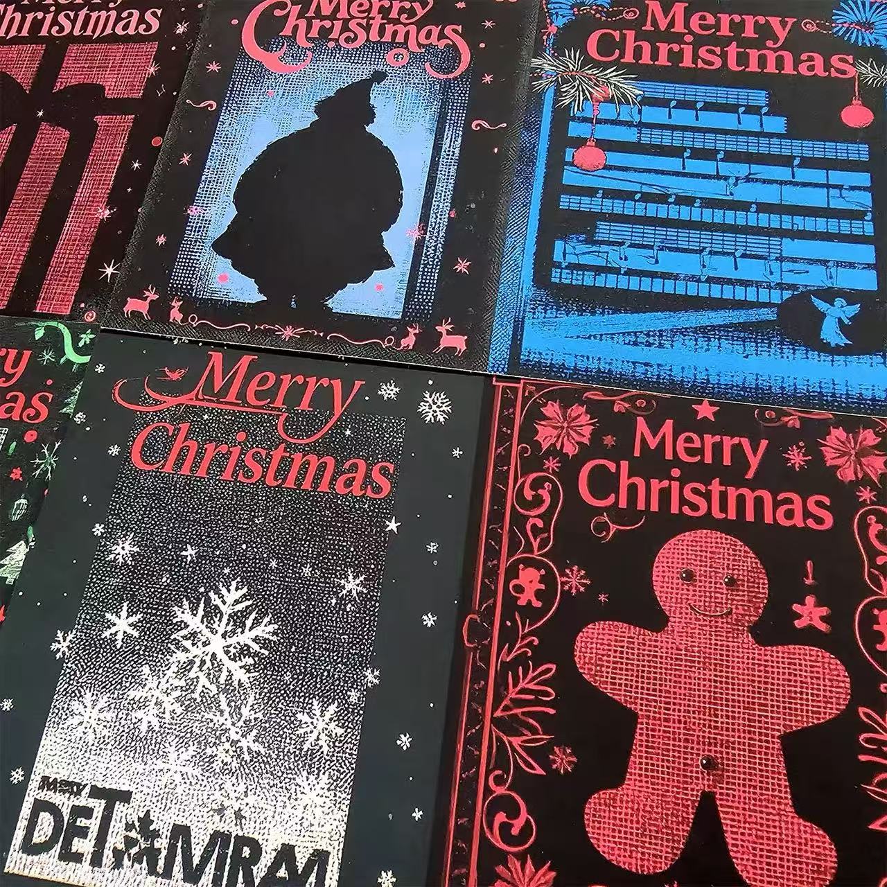 0922 A4 size Vintage Dark Christmas Style Paper 2 pcs