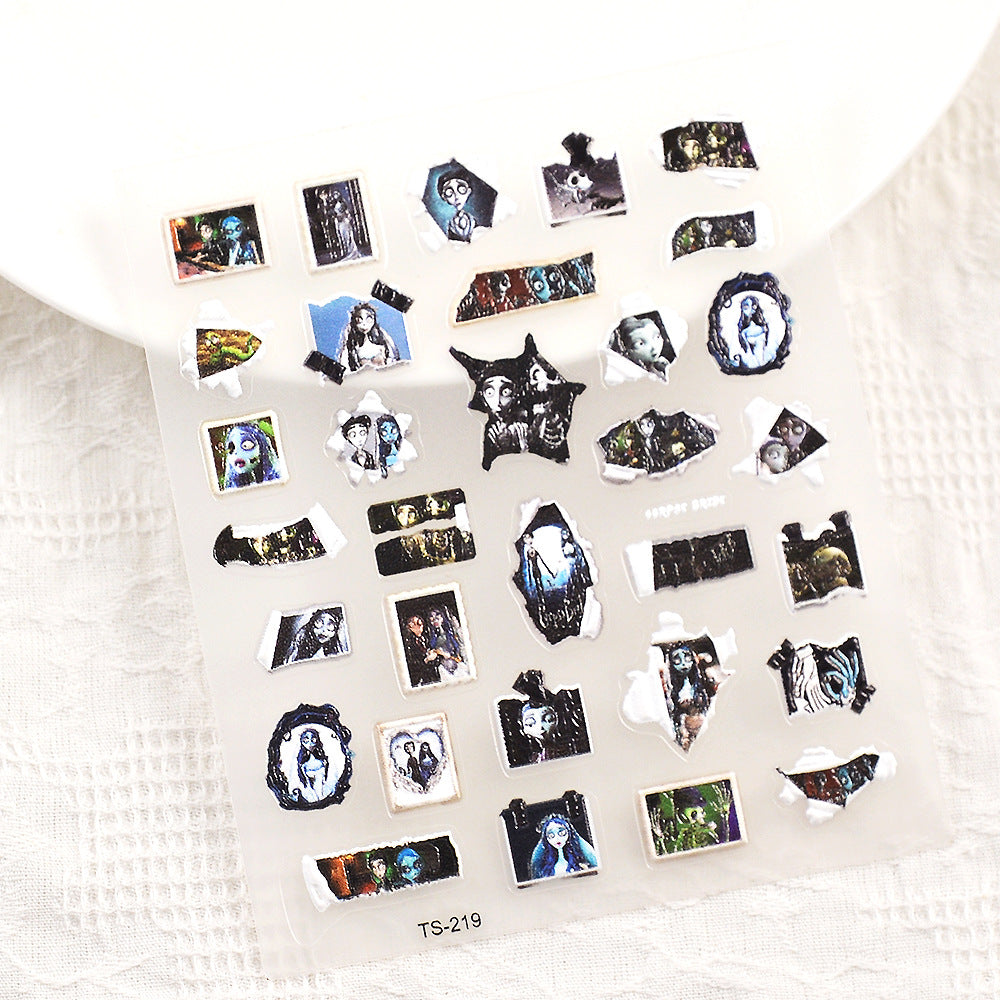 1009 M236- Corpse Bride Embossed Mini sticker 1 Pcs