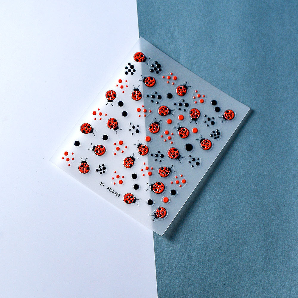0922 M226- Ladybug Embossed Mini sticker 1 Pcs