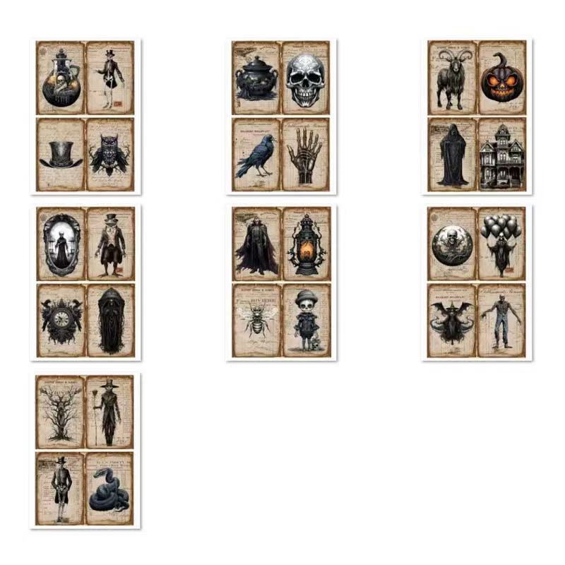 0101 A4 size Dark Halloween Style Paper 7 pcs