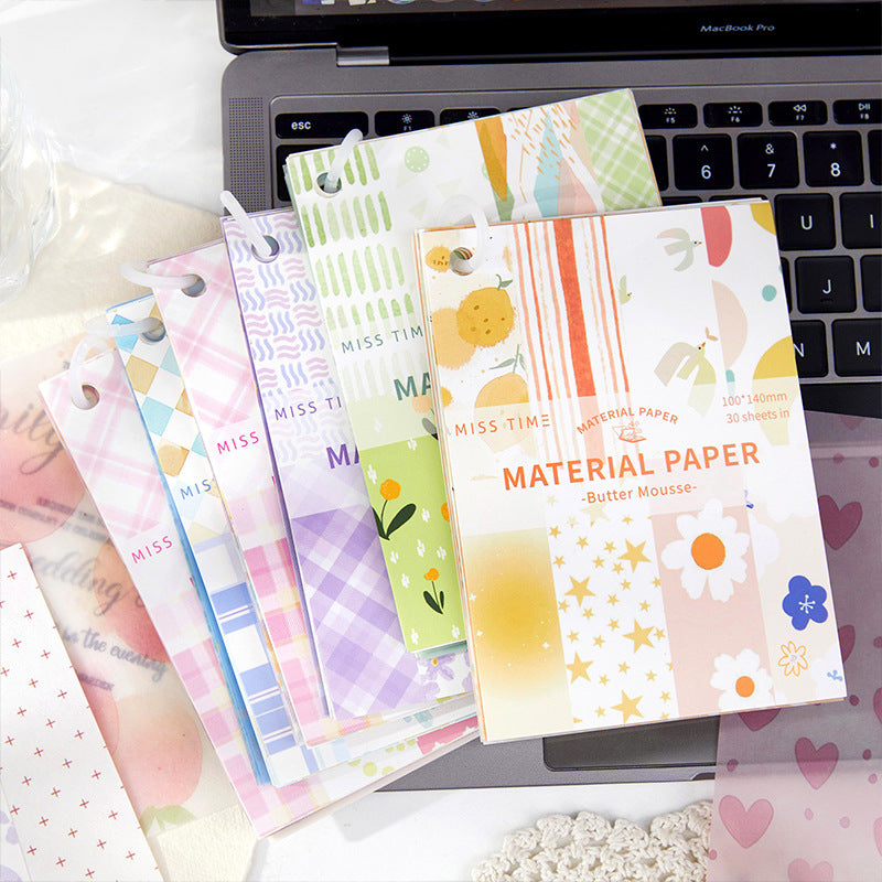 0510 Cream Letter Series Material Paper -30Pcs each pack
