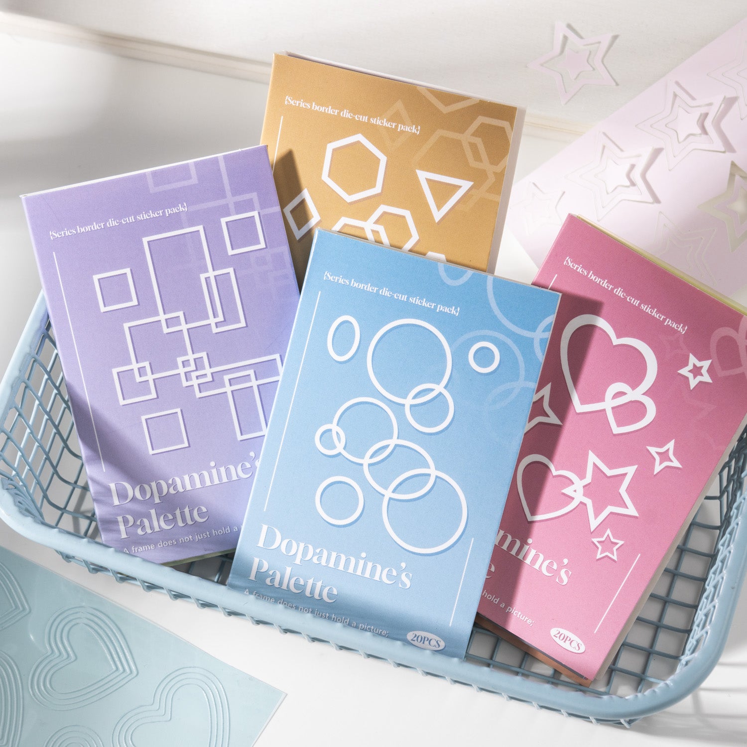 260306 Dopamine's Palette pre-cut Solid & PET Sticker -20Pcs each pack