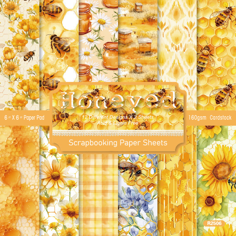 0306 Honeyed background paper R2506 -24Pcs each pack