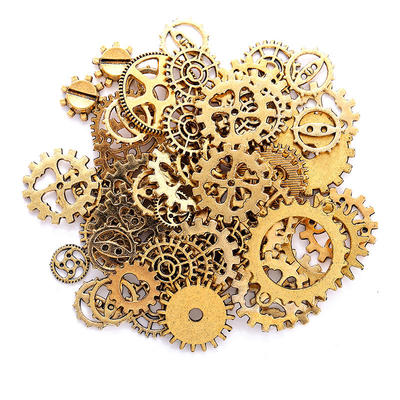 Mixed-Size Metal Gear Charms 100g