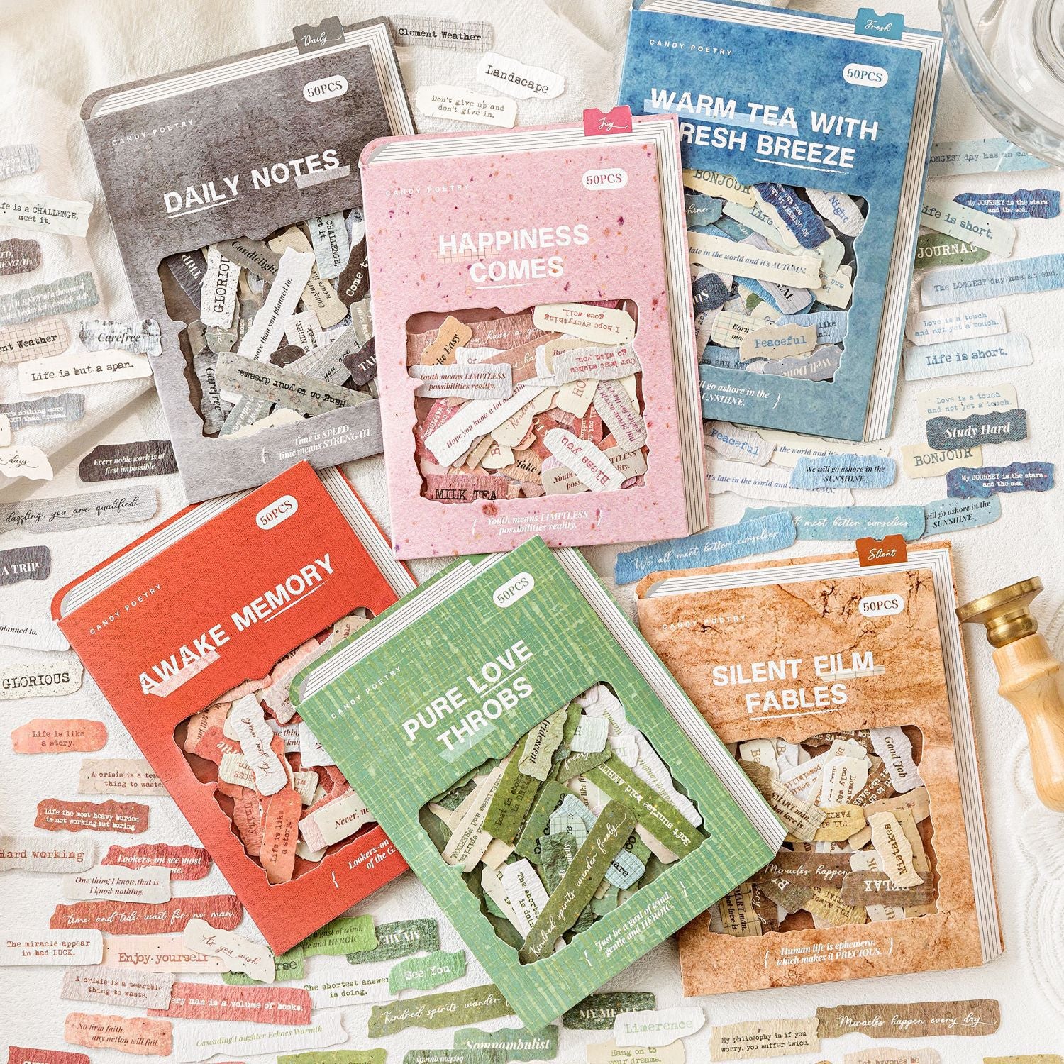 0301 Fractured Hearts Series Sticker -50Pcs each pack