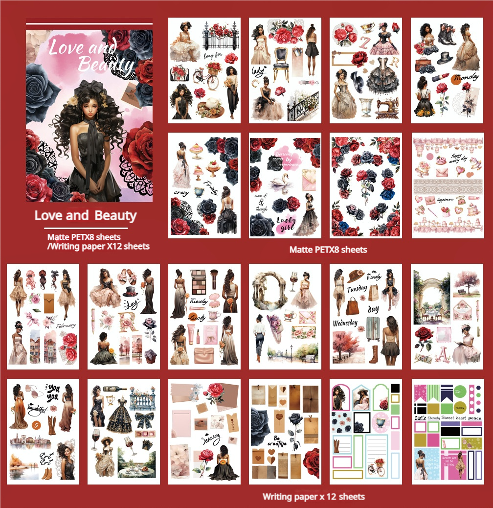 S-535- Love and Beauty Sticker Book -20Pcs each pack