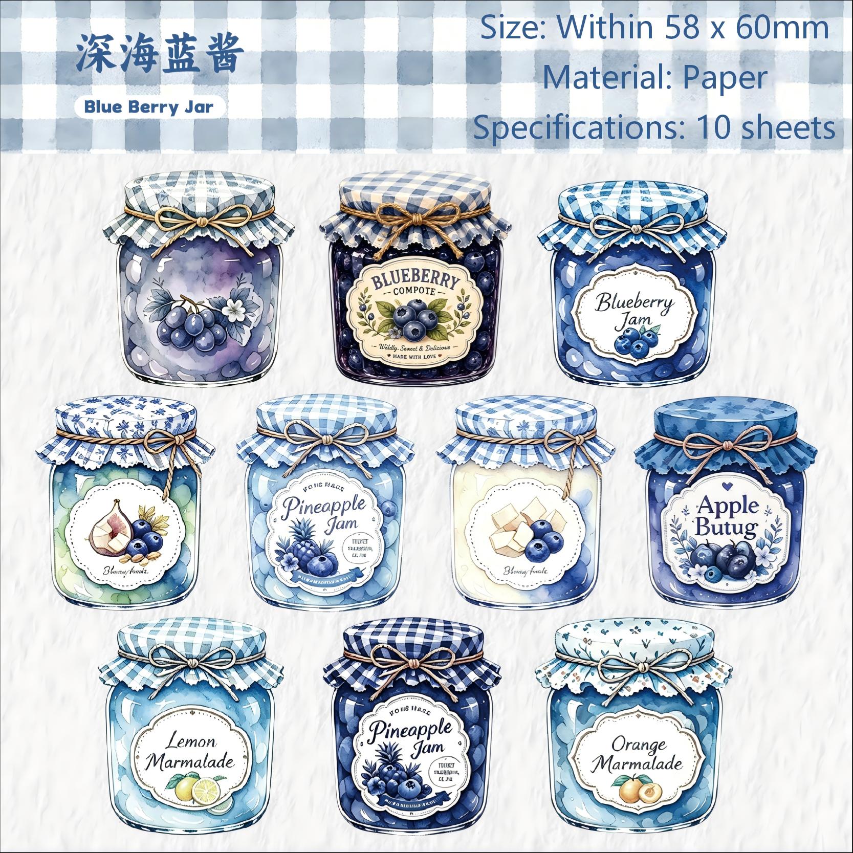 Honey Jar Jam Solid Stickers -10Pcs each pack