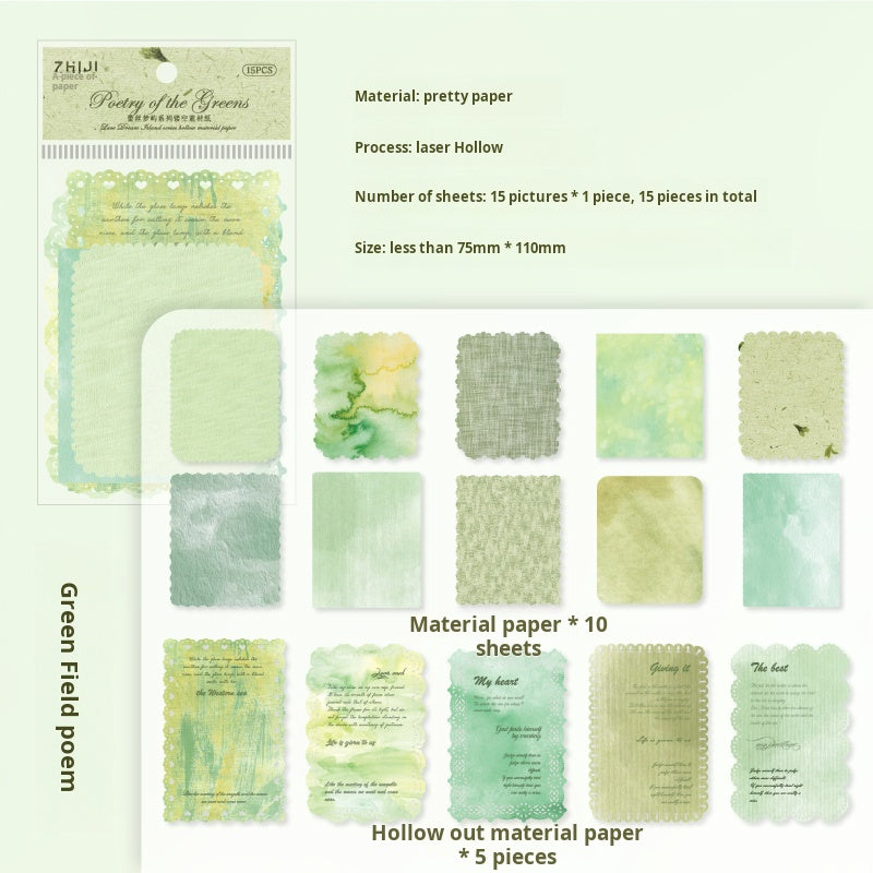 0520 Lace Dream Island Series die cut Paper -15Pcs each pack