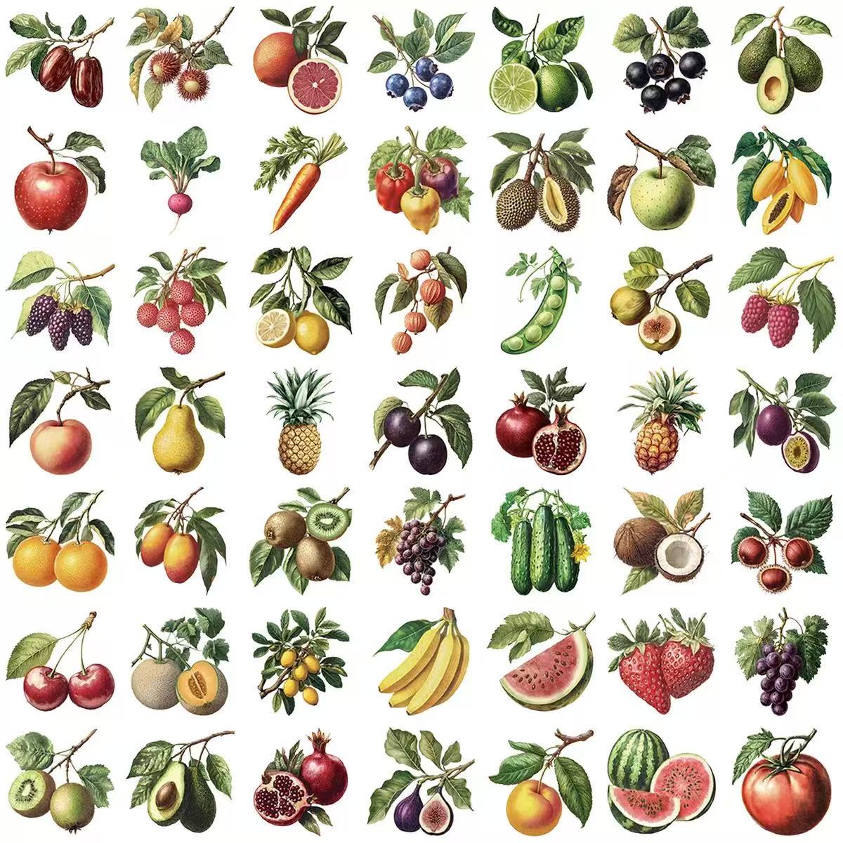 0527 50 Fruit PET sticker