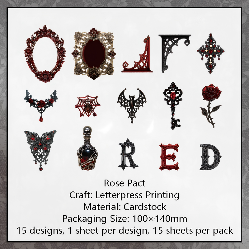 260523 Gothic Grimoire Thick Cardstock -15Pcs each pack