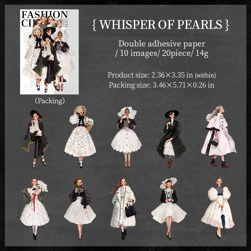 0823 Vintage fashion girls Sticker -20Pcs each pack