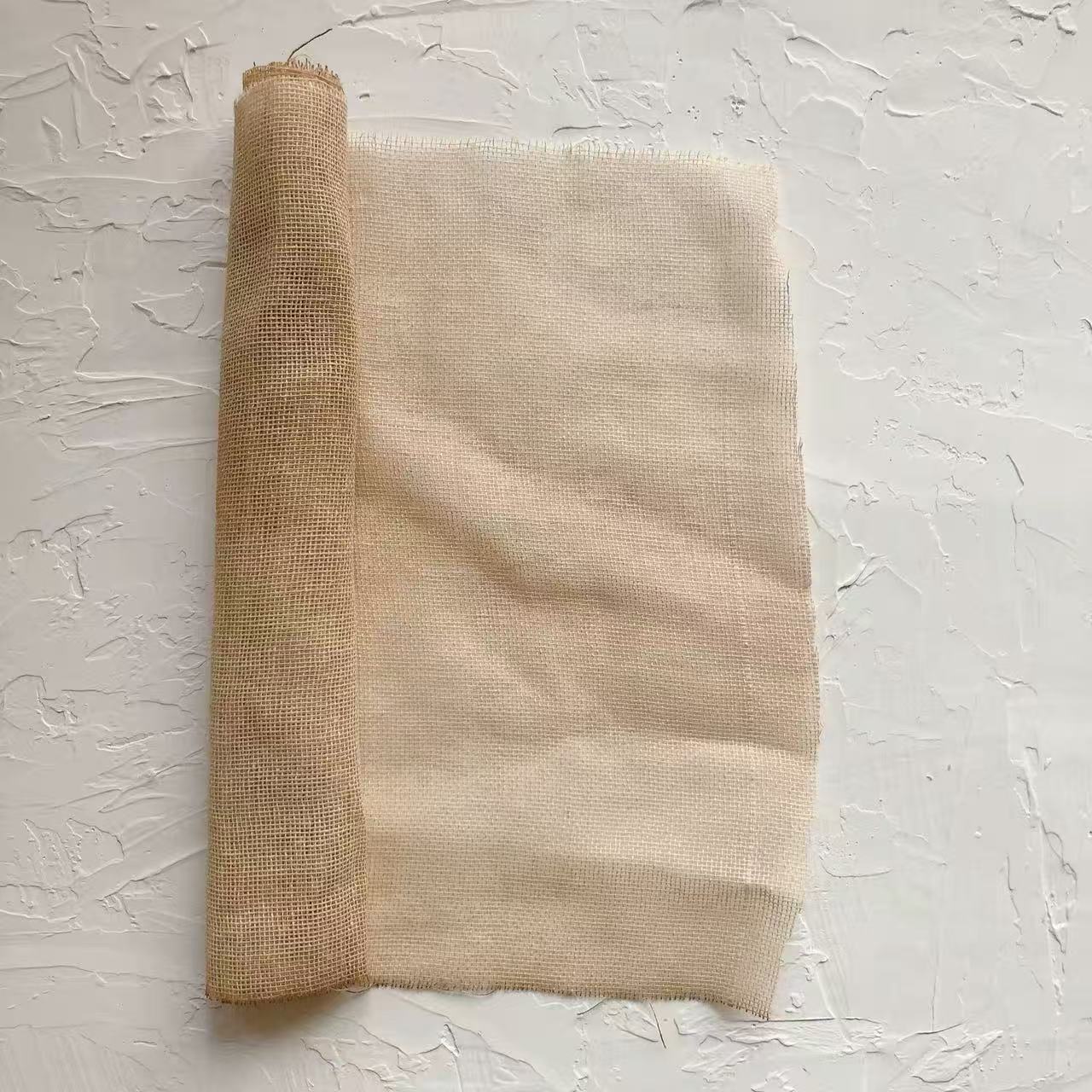 Coffee Dyed Torn Edge Gauze